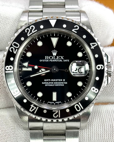 Rolex GMT Master II 40MM Black Dial Steel Bracelet (16710)