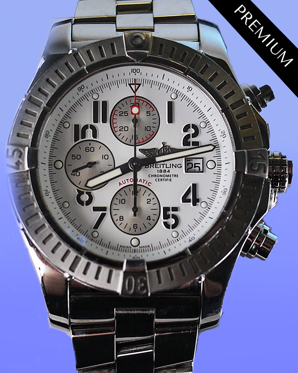 Breitling Super Avenger 48MM White Dial Steel Bracelet (A13370)