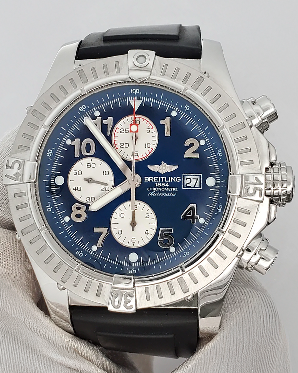 Breitling Super Avenger 49MM Blue Dial Rubber Strap (A13370)