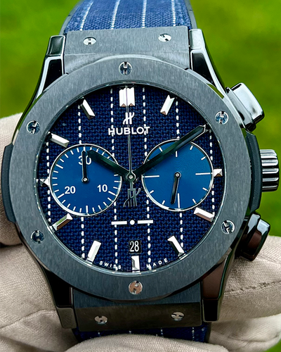 Hublot Classic Fusion "Italia Independent" L.E. 45MM Blue Dial Textile/Rubber Strap (521.CM.2707.NR.ITI18)