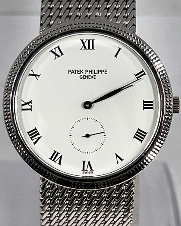 Patek Philippe Calatrava 33MM White Dial Steel Bracelet  (3919G)