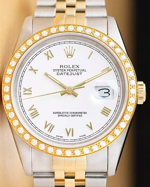 Rolex Datejust 36MM White Dial Two-Tone Jubilee Bracelet (16233)