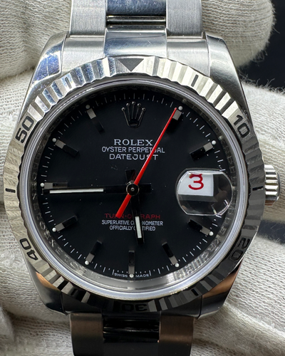 Rolex Datejust Turn-O-Graph 36MM Black Dial Oyster Bracelet (116264)