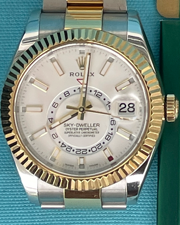 2019 Rolex Sky-Dweller 42MM White Dial Two-Tone Oyster Bracelet (326933)