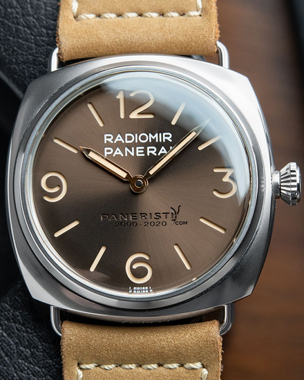 2021 Panerai Radiomir Venti Paneristi 20th Anniversary 45MM Brown Dial Leather Strap (PAM02020)