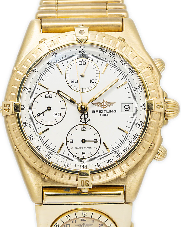 Breitling Chronomat 40MM White Dial Yellow Gold Bracelet (K13047)