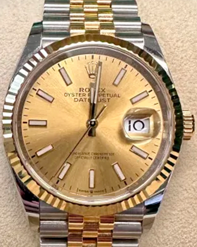 2021 Rolex Datejust 36MM Champagne Dial Two-Tone Jubilee Bracelet (126233)