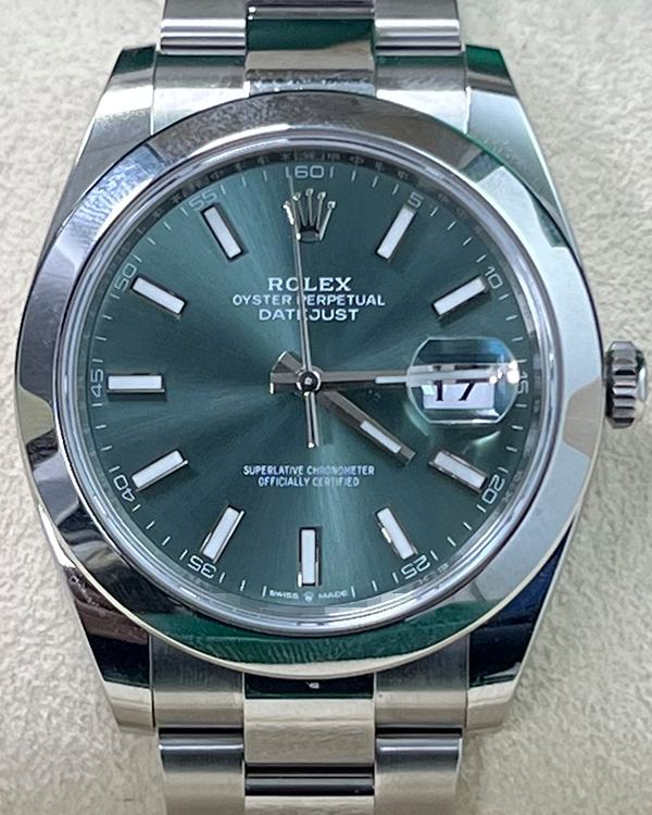 Rolex Datejust 41MM Mint Green Dial Oyster Bracelet (126300)