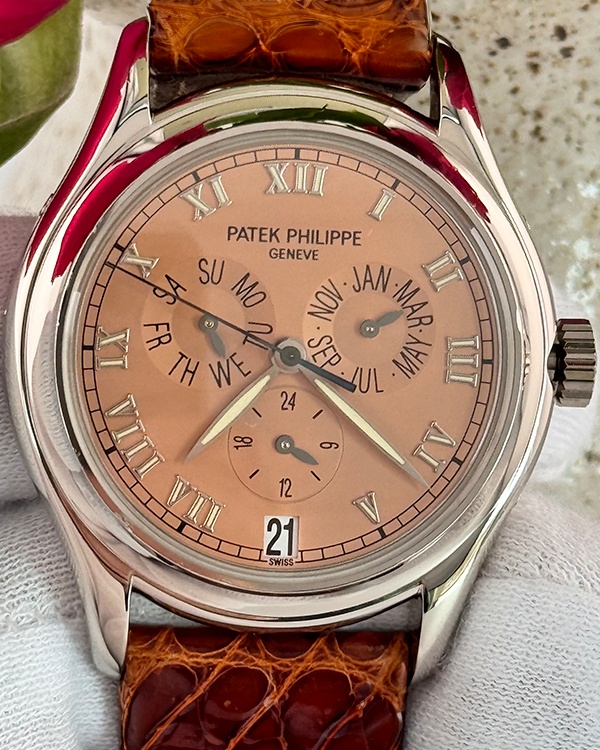 1998 Patek Philippe Annual Calendar 37MM Salmon Dial Leather Strap (5035G)