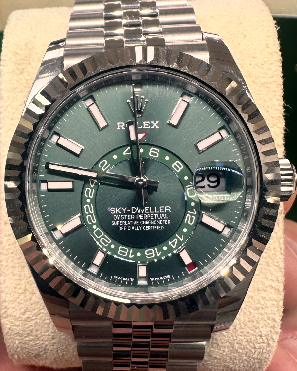 2024 Rolex Sky-Dweller 42MM Green Dial Steel Bracelet (336934)