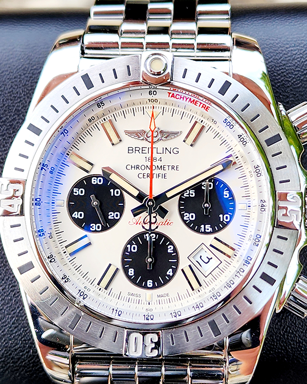 2019 Breitling Chronomat Airborne "Panda" 44MM Silver Dial Steel Bracelet (AB01154G/G786)