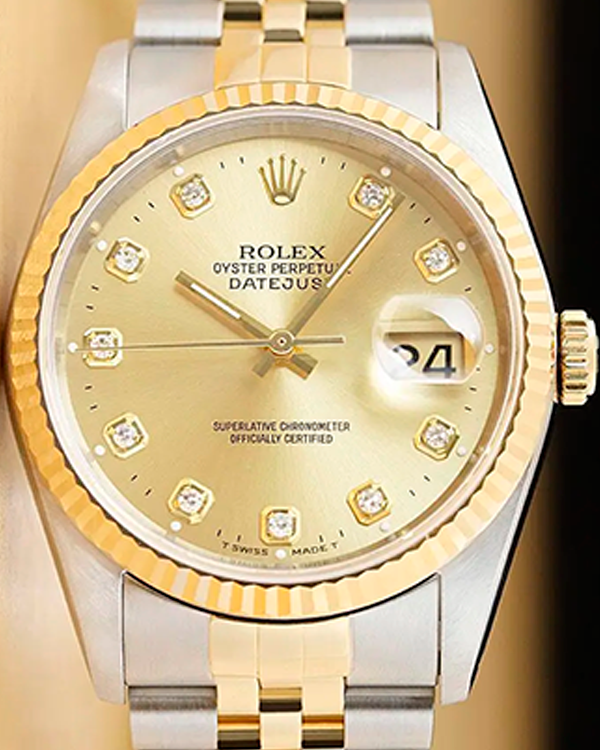 Rolex Datejust 36MM Champagne Dial Two-Tone Jubilee Bracelet (16233)