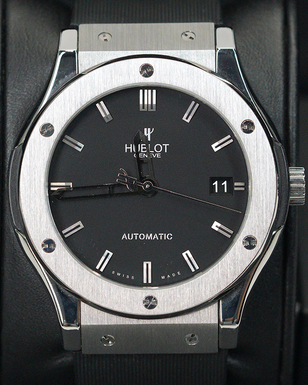 Hublot Classic Fusion 45MM Black Dial Rubber Strap (511.NX.1171.LR)