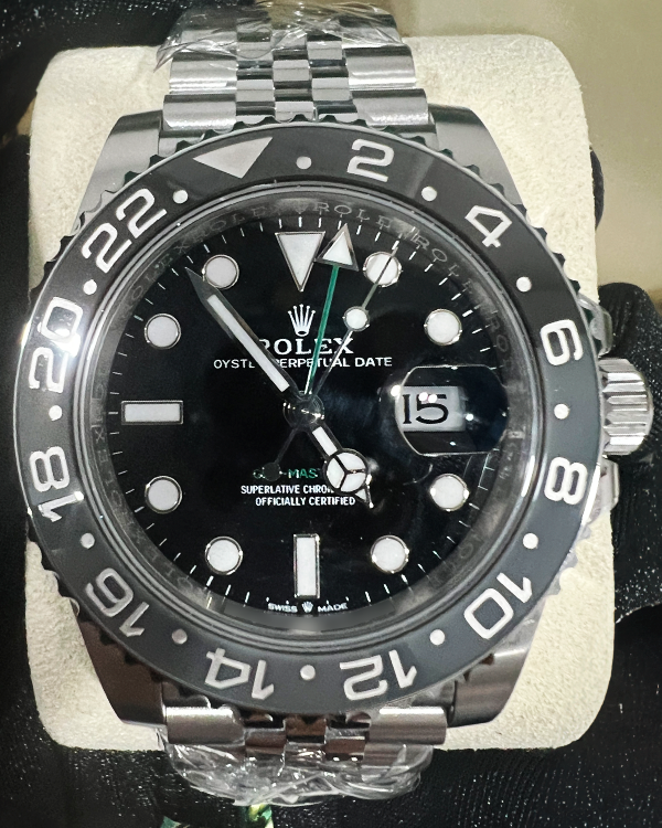 2024 Rolex GMT-Master II "Bruce Wayne" 40MM Black Dial Jubilee Bracelet (126710GRNR)