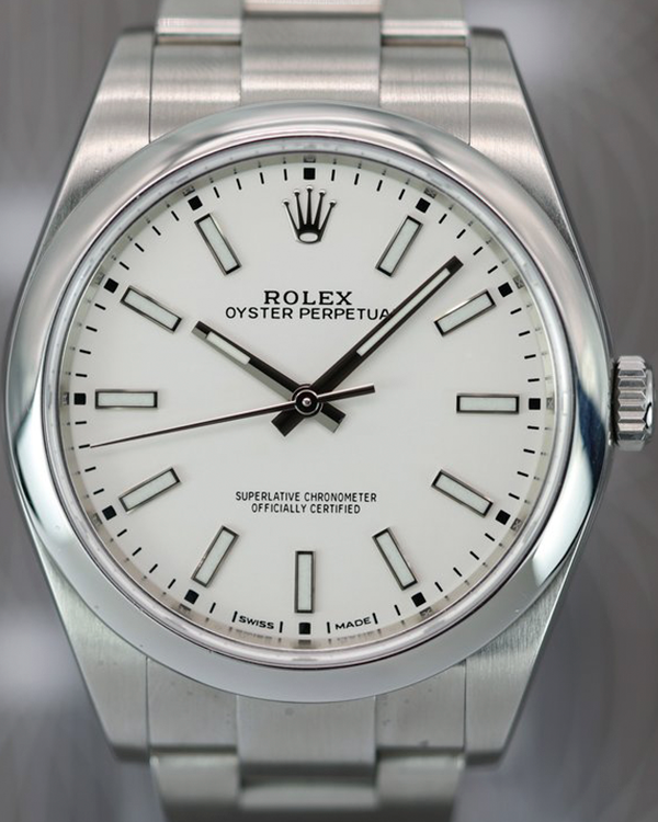 2018 Rolex Oyster Perpetual 39MM White Dial Oyster Bracelet (114300)