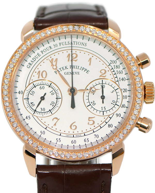 Patek Philippe Complications Chronograph  38MM Silver Dial Leather Strap (7150/250R)