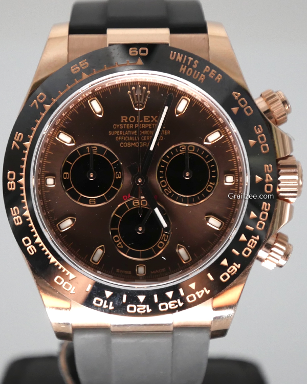 2023 Rolex Cosmograph Daytona 40MM Chocolate Dial Rubber Strap (116515LN)