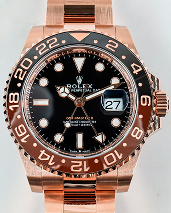 2024 Rolex GMT-Master II "Rootbeer" 40MM Black Dial Everose Gold Bracelet (126715CHNR)