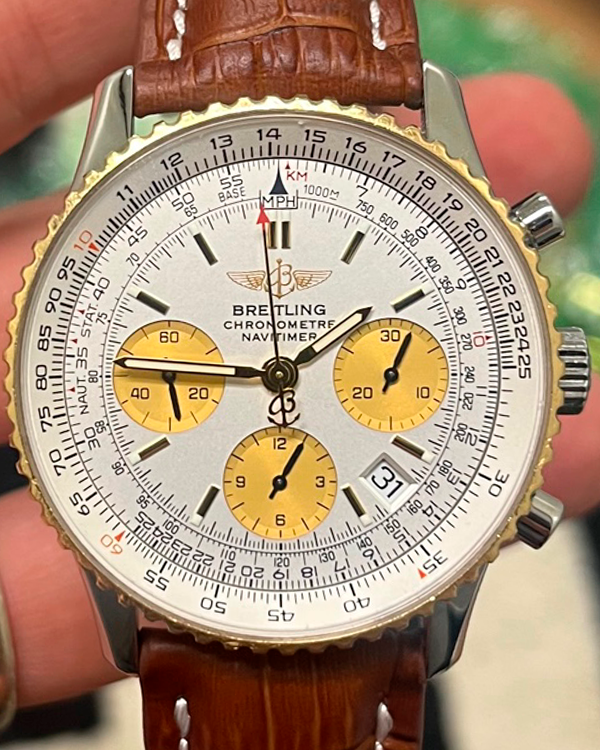 Breitling Navitimer 42MM Silver Dial Leather Strap (D23322)