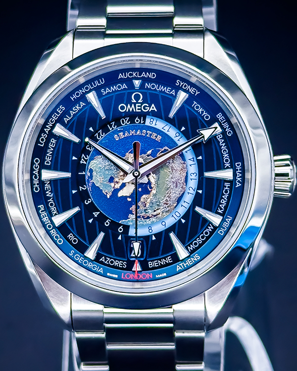 2022 Omega Seamaster Aqua Terra Worldtimer 43MM Blue Dial Steel Bracelet (220.10.43.22.03.001)