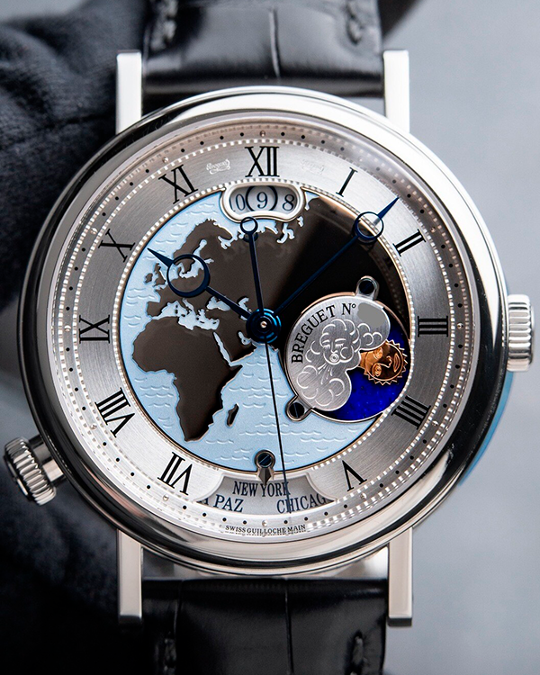 2022 Breguet Classique Hora Mundi Europe 43MM Silver Dial Leather Strap (5717PT/EU/9ZU)