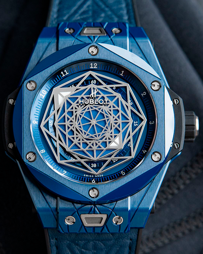 2021 Hublot Big Bang 45MM Blue Dial Leather/Rubber Strap (415.EX.7179.VR.MXM19)