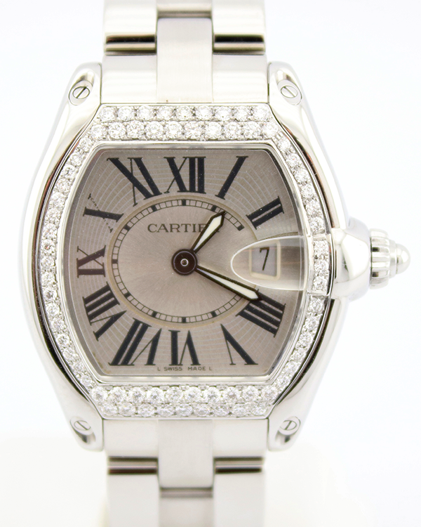 2009 Cartier Roadster 36X30MM Quartz Silver Dial Steel Bracelet (W62016V3)