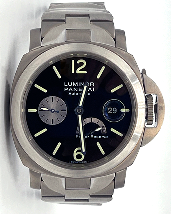 2003 Panerai Luminor 44MM Black Dial Steel Bracelet (PAM00124)