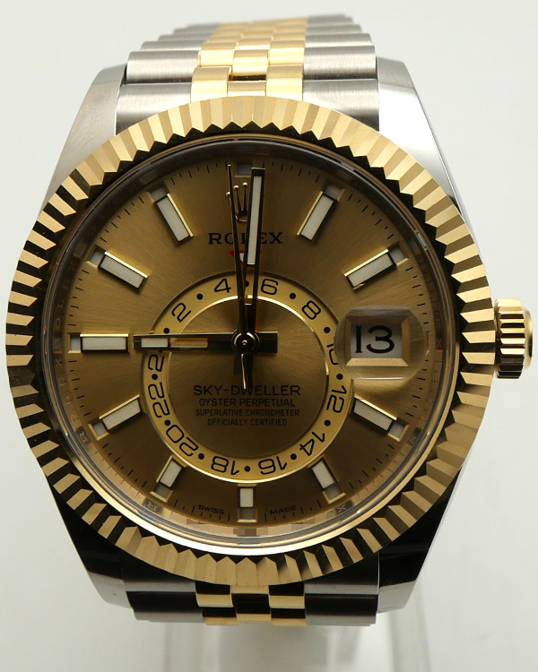 2021 Rolex Sky-Dweller 42MM Champagne Dial Two-Tone Jubilee Bracelet (326933)