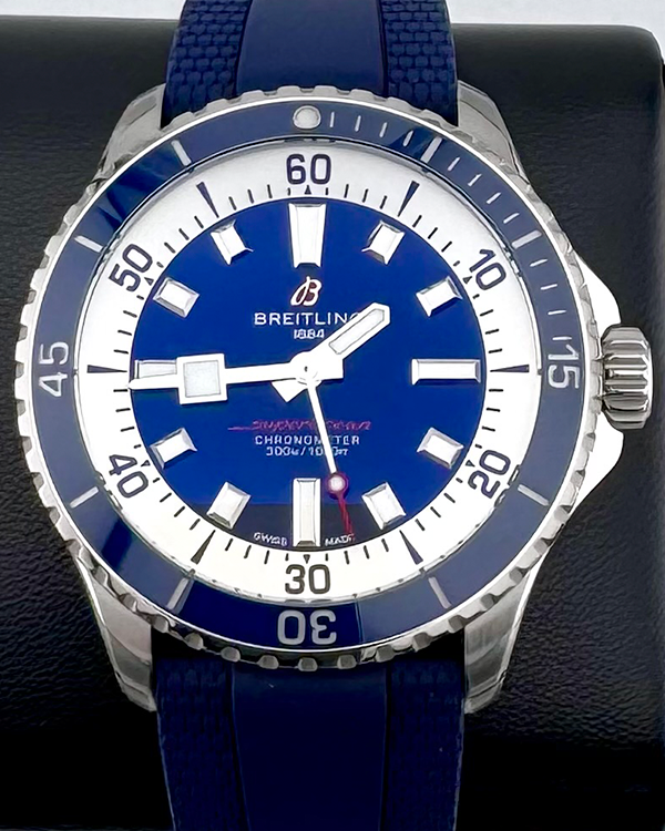 2024 Breitling Superocean 42MM Blue Dial Rubber Strap (A17375)