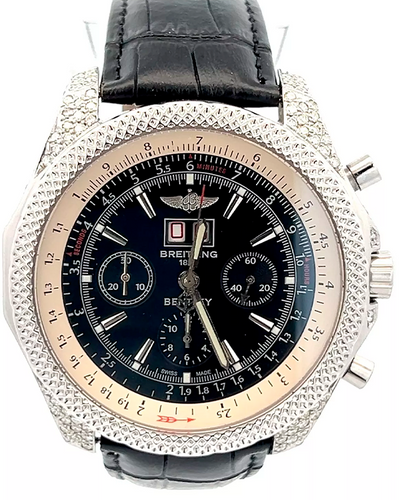 Breitling Bentley Chronograph 48MM Black Dial Leather Strap (A44362)