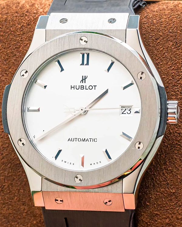 Hublot Classic Fusion 45MM Opaline-White Dial Rubber Strap (511.NX.2611.RX)