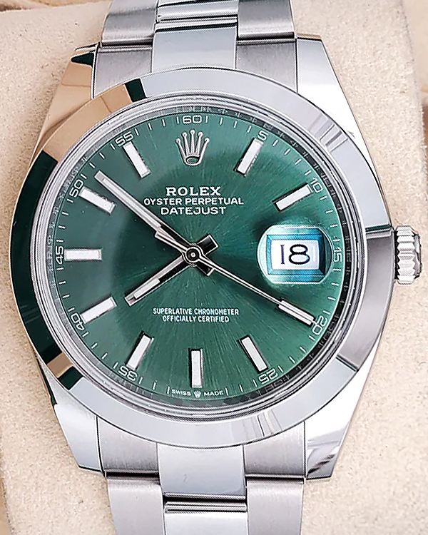 2023 Rolex Datejust 41MM Mint Green Dial Oyster Bracelet (126300)