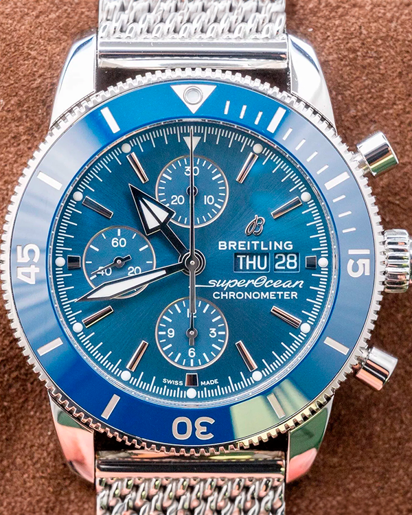 Breitling Superocean Heritage II Chronograph 44MM Blue Dial Steel Bracelet (A13313161C1A1)