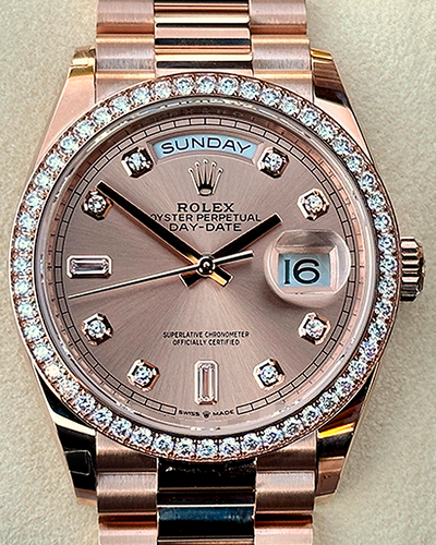 2022 Rolex Day-Date 36MM Rose Gold Dial President Bracelet  (128345RBR)