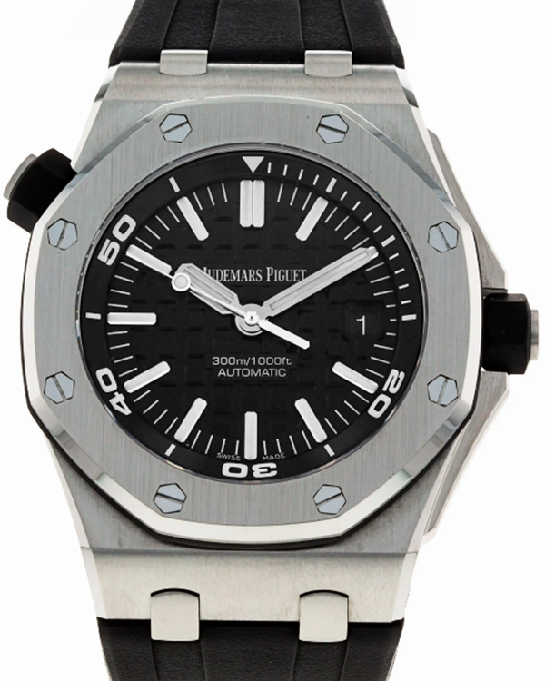 2015 Audemars Piguet Royal Oak Offshore Diver 42MM Black Dial Rubber Strap (15703ST.OO.A002CA.01)