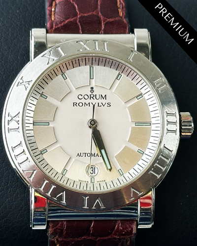 No Reserve - Corum Romvlvs Romulus 40MM Silver Dial Aftermarket Leather Strap (82.701.20)