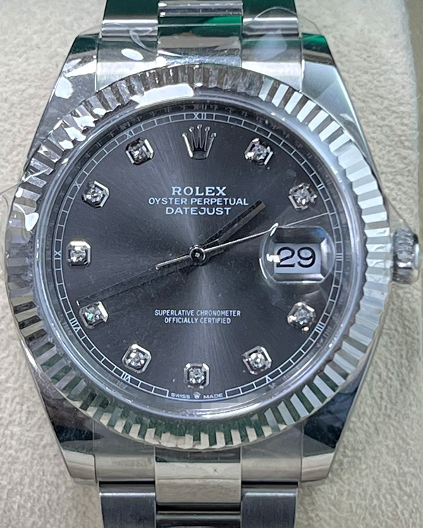 Rolex Datejust 41MM Grey Dial Oystersteel Bracelet (126334)