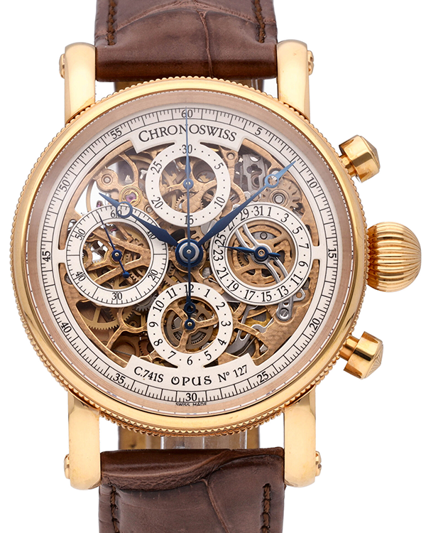 2024 Chronoswiss Opus Chronograph 41MM Skeleton Dial Leather Strap (CH-7541-R)