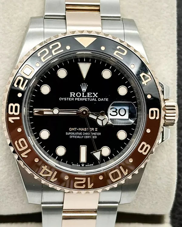 2022 Rolex GMT-Master II "Rootbeer" 40MM Black Dial Two-Tone Oyster Bracelet (126711CHNR)