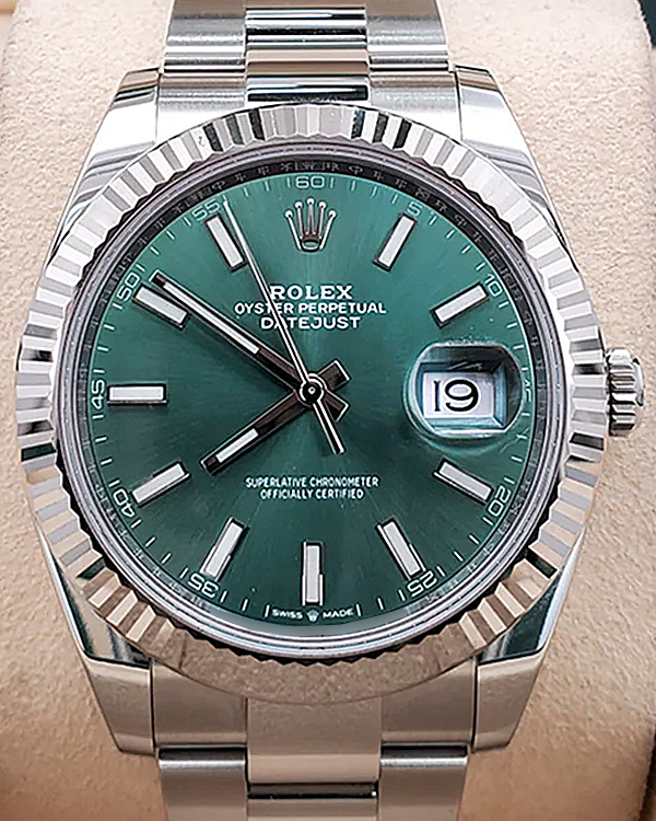 2023 Rolex Datejust II 41MM Mint Green Dial Oyster Bracelet (126334)