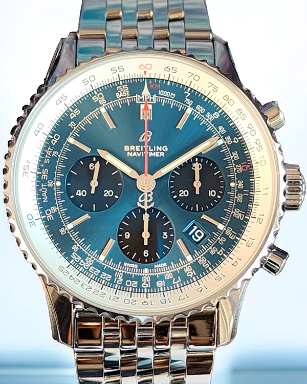 2020 Breitling Navitimer B01 Chronograph 43MM Blue Dial Steel Bracelet (AB0121211C1A1)