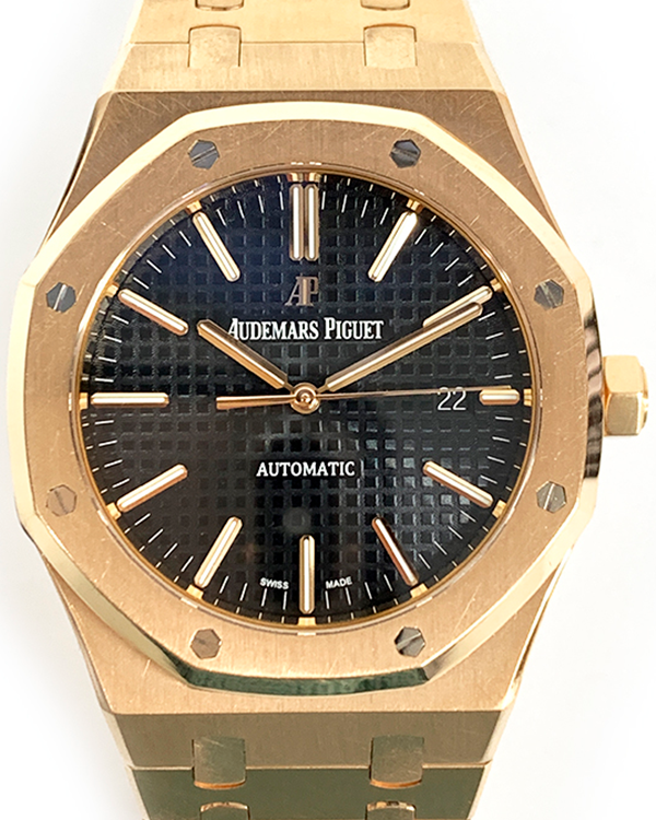 2017 Audemars Piguet Royal Oak Selfwinding 41MM Black Dial Rose Gold Bracelet (15400OR.OO.1200OR.01)