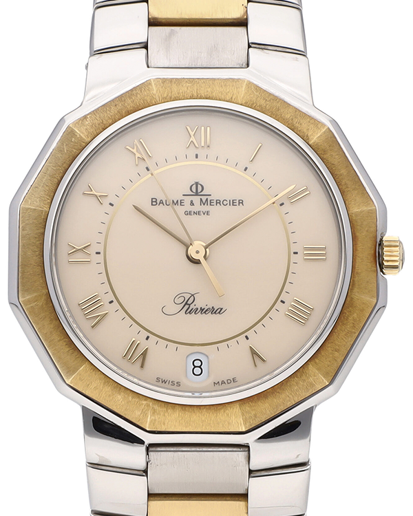 Baume & Mercier Riviera 34MM Quartz Champagne Dial Gold/Steel Bracelet (5131.3)