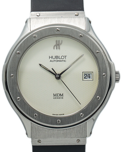 Hublot Classic MDM 38MM Silver Dial Rubber Strap (1880.1)