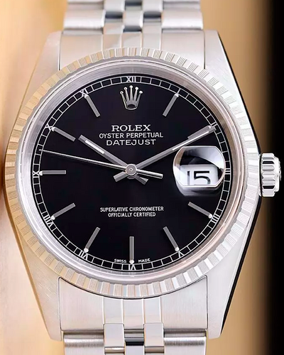 Rolex Datejust 36MM Black Dial Jubilee Bracelet (16220)