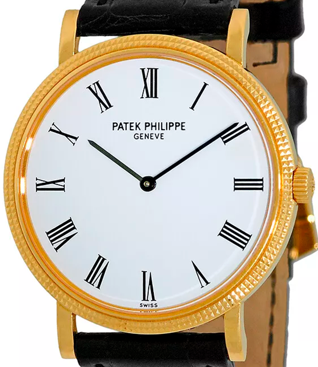 Patek Philippe Calatrava 35MM White Dial Leather Strap (5120 J-001)