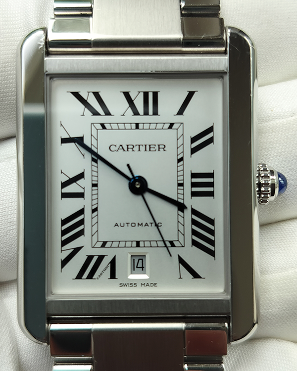 2022 Cartier Tank Solo XL De Cartier 31x40.8MM Silver Dial Steel Bracelet (W5200028)