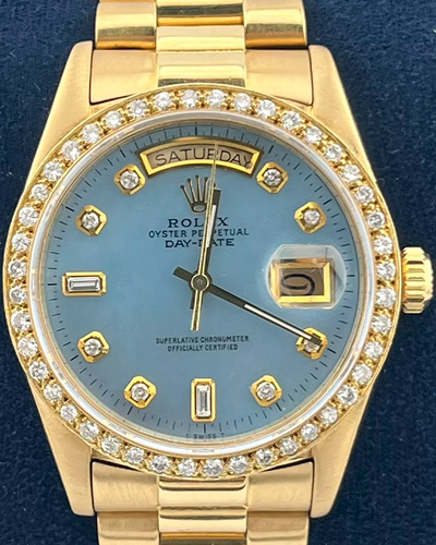 Rolex Day-Date 36MM Aftermarket Blue Dial President Bracelet (18038)