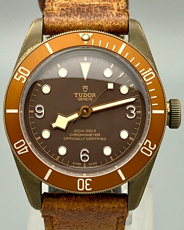 No Reserve - 2018 Tudor Heritage Black Bay Bronze 43MM Brown Dial Leather Strap (79250BM)